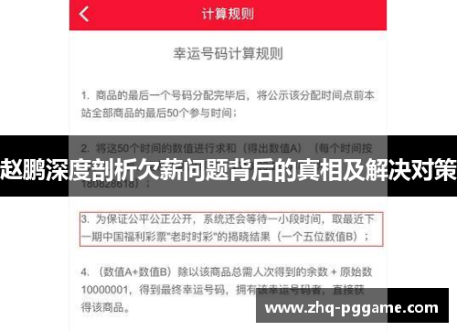 赵鹏深度剖析欠薪问题背后的真相及解决对策 赵鹏深度剖析欠薪问题背后的真相及解决对策
